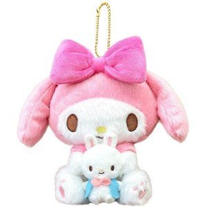 Sanrio My Melody Key Chain Pair Plush Lucky Mascot Holder Bag Charm Decoration .